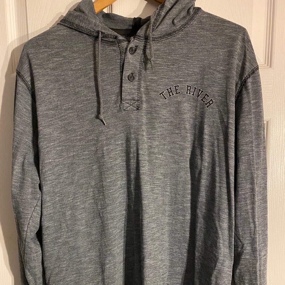 St. Lawrence River Hooded Henley Shirt size large